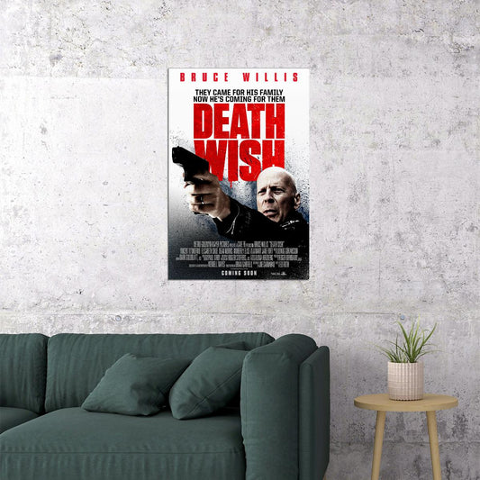 Death Wish Movie Dram Aciton Crime Poster Wall Art Print Home Wall Decor