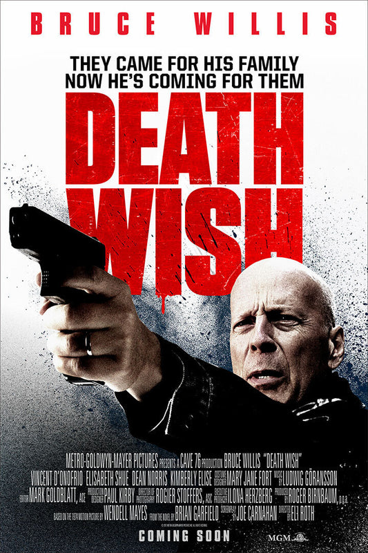 Death Wish Movie Dram Aciton Crime Poster Wall Art Print Home Wall Decor