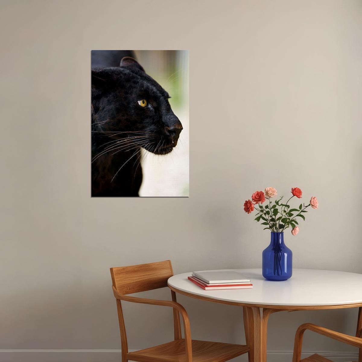Mean Black Panther Animals Wild Nature Poster Wall Art Print Home Wall Decor