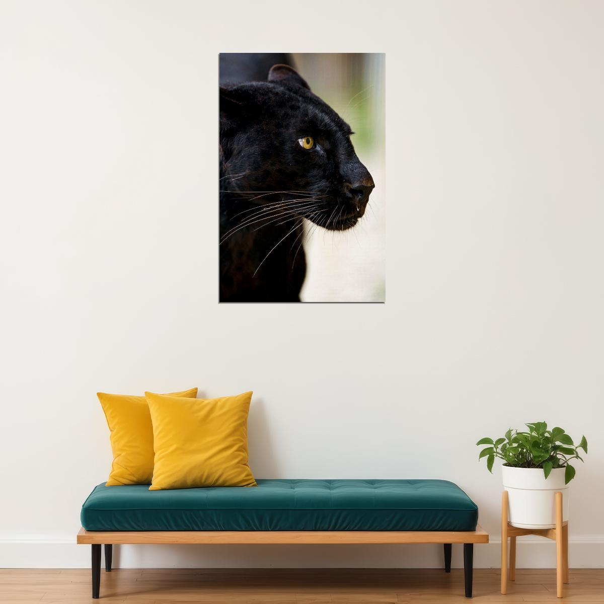 Mean Black Panther Animals Wild Nature Poster Wall Art Print Home Wall Decor