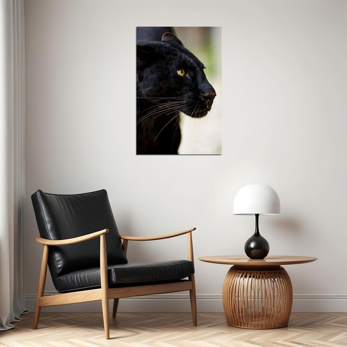 Mean Black Panther Animals Wild Nature Poster Wall Art Print Home Wall Decor