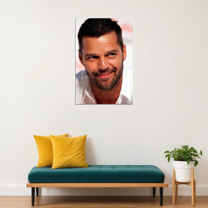 Ricky Martin Dark Gray Sweater Celebrity Poster Wall Art Print Home Wall Decor