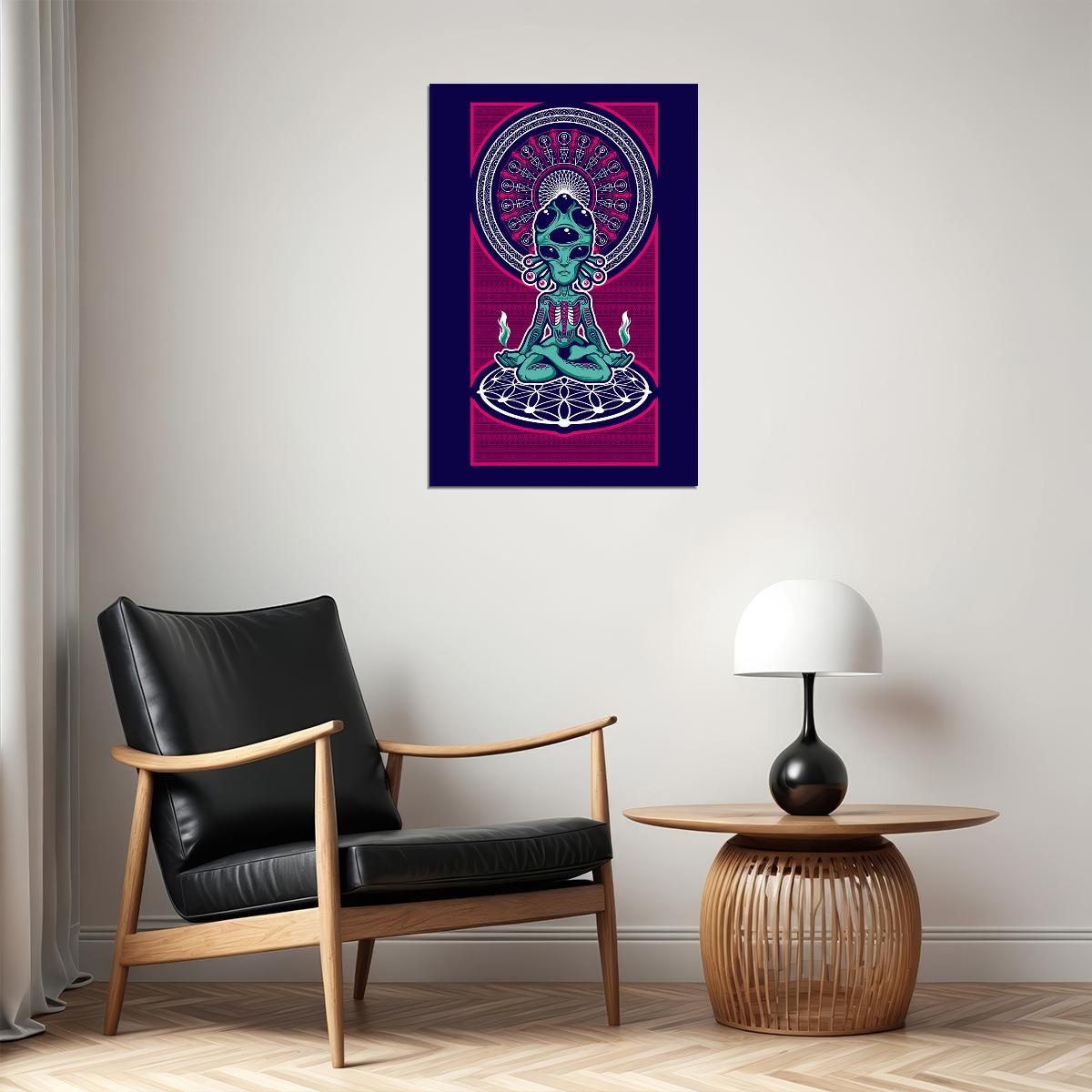 Alien Black Light Colorful Pattern Poster Wall Art Print Home Wall Decor