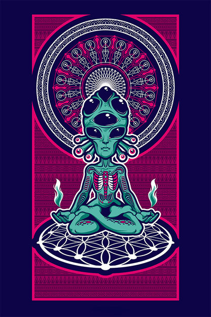 Alien Black Light Colorful Pattern Poster Wall Art Print Home Wall Decor