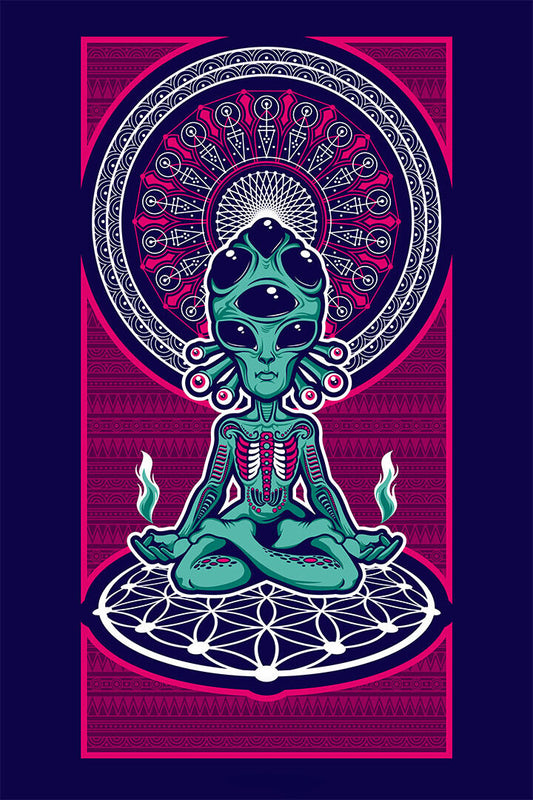 Alien Black Light Colorful Pattern Poster Wall Art Print Home Wall Decor
