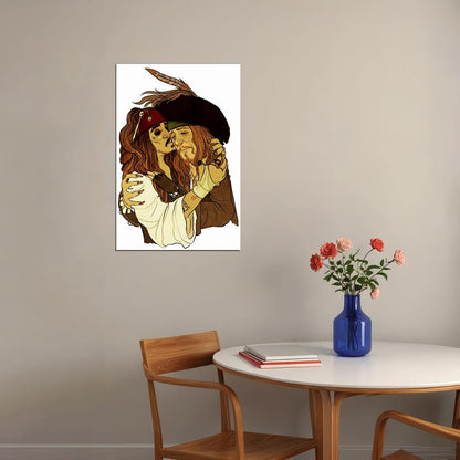 Pirates Of Carribean Movie Characters Cartoon Poster Wall Art Print Home Wall Decor