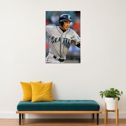Baseball Ichiro Suzuki Seattle Athlete Poster Wall Art Print Home Wall Decor