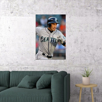 Baseball Ichiro Suzuki Seattle Athlete Poster Wall Art Print Home Wall Decor