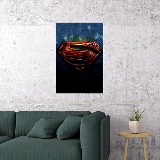 Superman Logo Tv Comics Icon Poster Wall Art Print Home Wall Decor