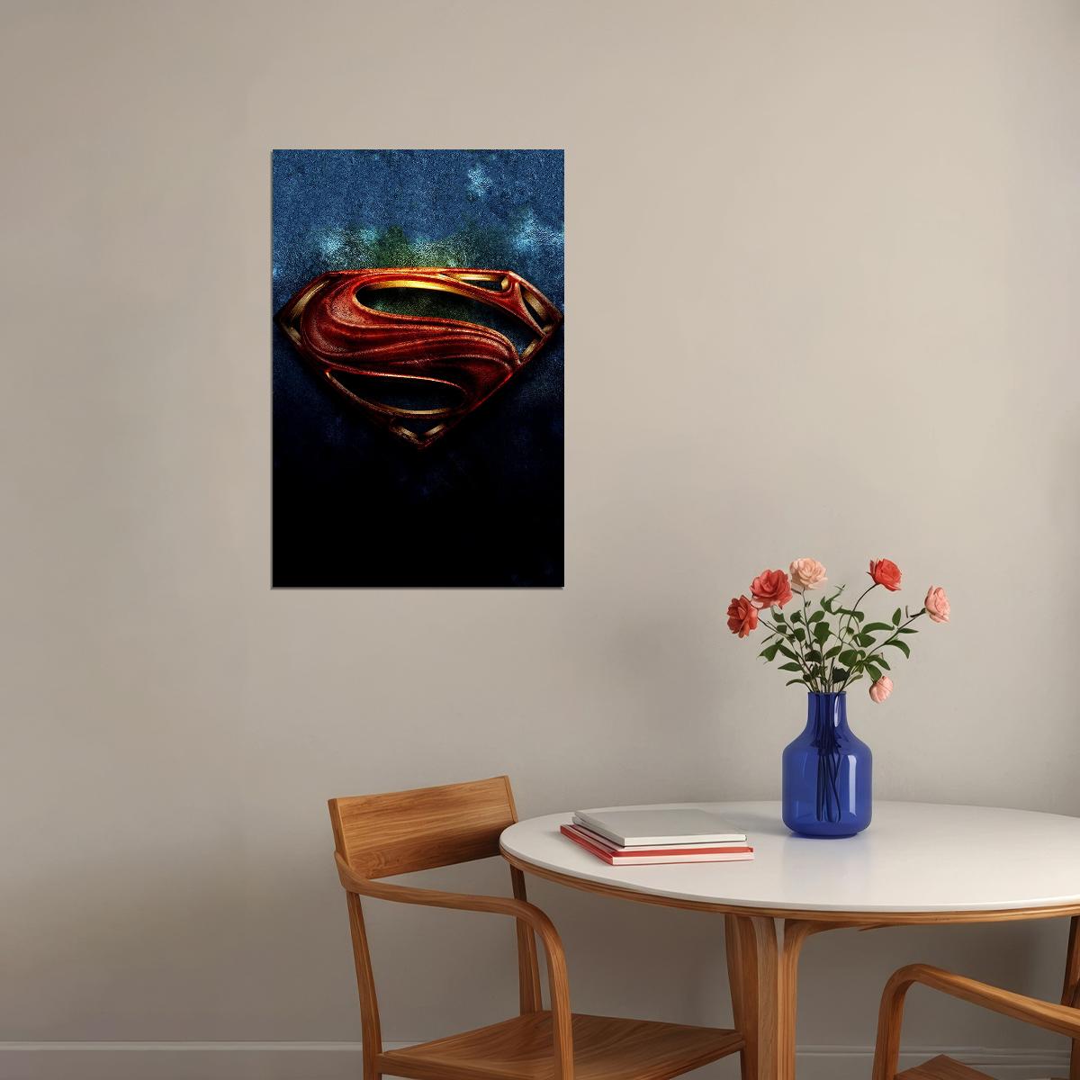 Superman Logo Tv Comics Icon Poster Wall Art Print Home Wall Decor