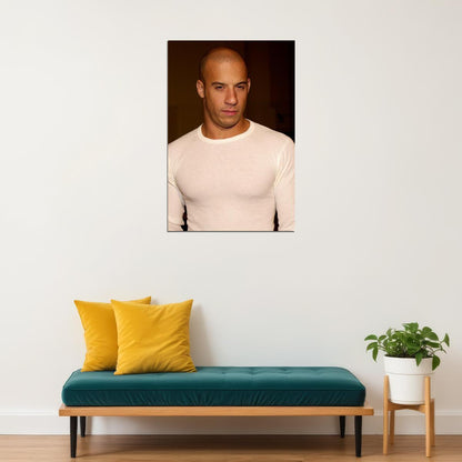 Actor Vin Diesel Posed Screenwriter Artist Poster Wall Art Print Home Wall Decor