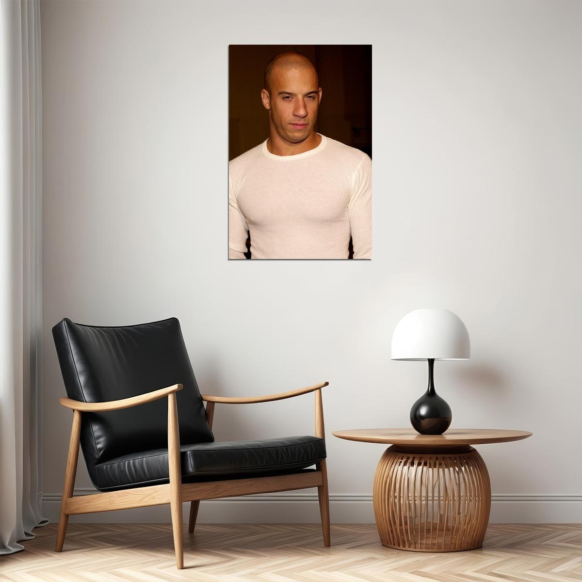 Actor Vin Diesel Posed Screenwriter Artist Poster Wall Art Print Home Wall Decor