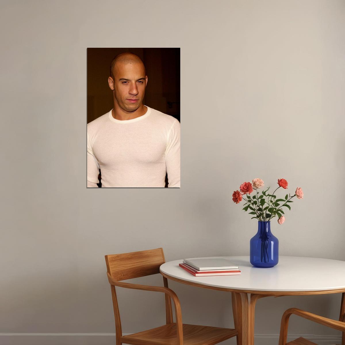 Actor Vin Diesel Posed Screenwriter Artist Poster Wall Art Print Home Wall Decor