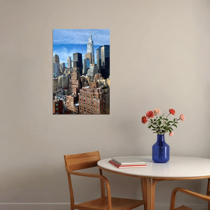 Manhatten Sky View City Photoghrapy Poster Wall Art Print Home Wall Decor
