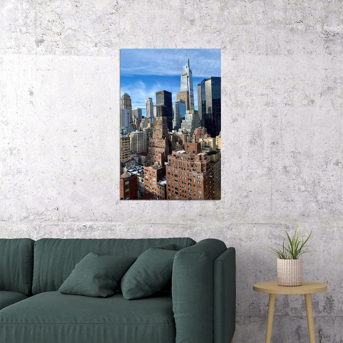 Manhatten Sky View City Photoghrapy Poster Wall Art Print Home Wall Decor