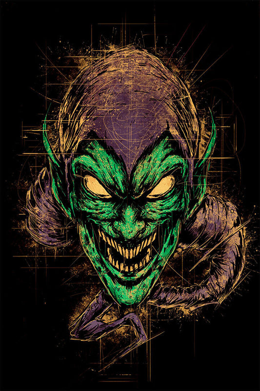 Green Goblin Cartoon Drawing Action Poster Wall Art Print Home Wall Decor