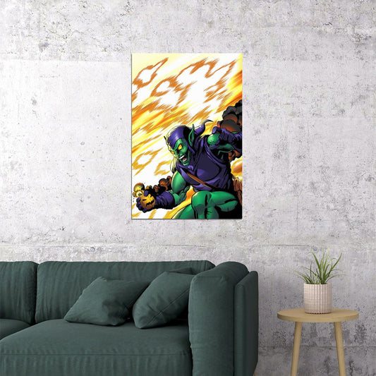 Green Goblin Cartoon Drawing Poster Wall Art Print Home Wall Decor
