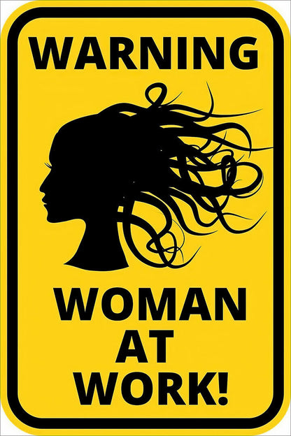 Caution Women At Work Warning Artwork Poster Wall Art Print Home Wall Decor