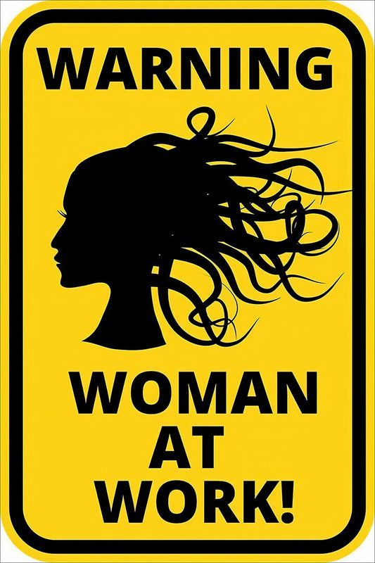 Caution Women At Work Warning Artwork Poster Wall Art Print Home Wall Decor