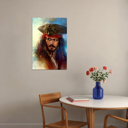 Pirates Of Carribean Movie Johnny Depp Cartoon Poster Wall Art Print Home Wall Decor