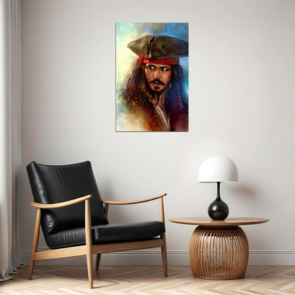 Pirates Of Carribean Movie Johnny Depp Cartoon Poster Wall Art Print Home Wall Decor
