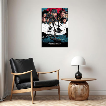 Pirates Of Carribean 1 Movie Johnny Depp Fantasy Poster Wall Art Print Home Wall Decor