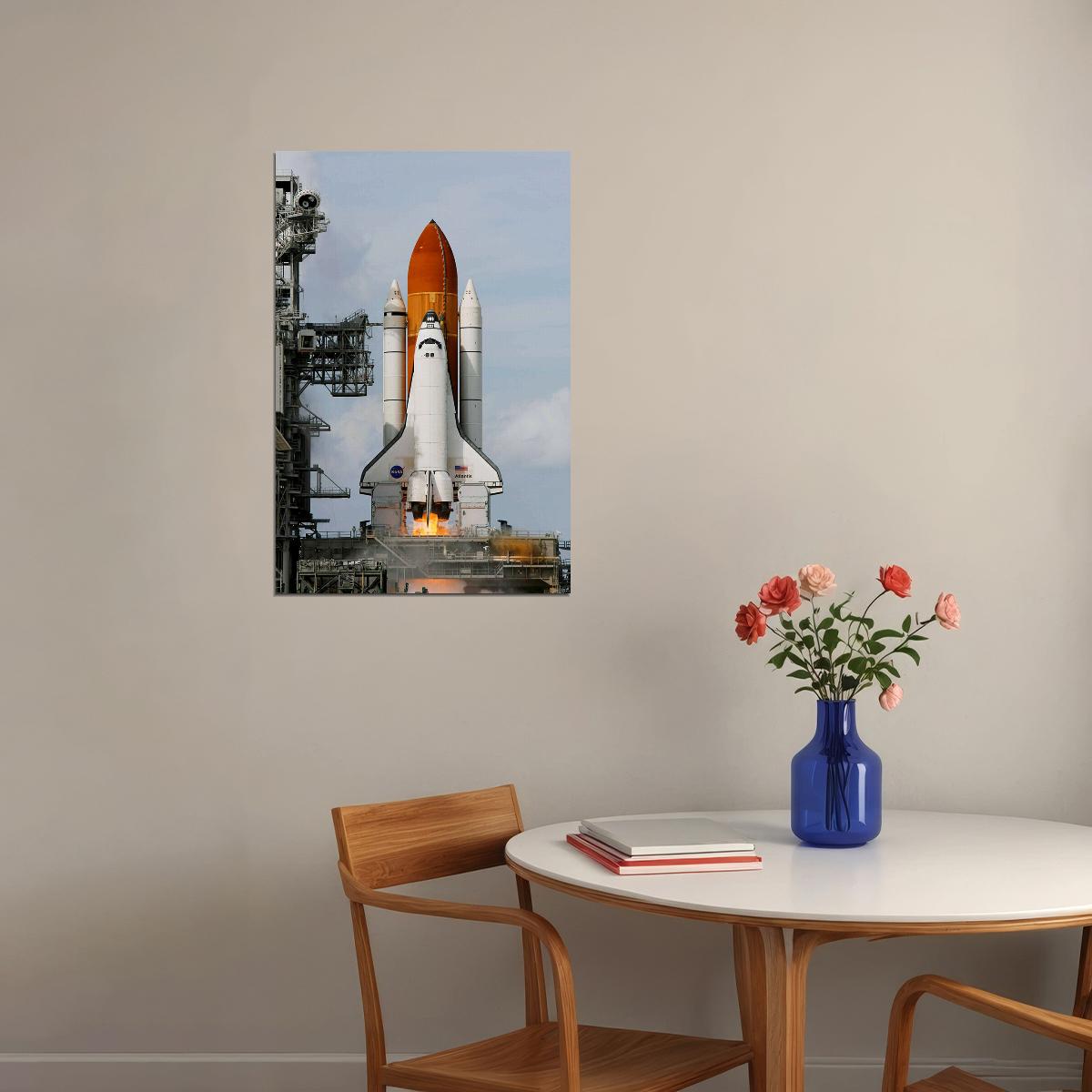 Space Shuttle Taking Science Excitement Poster Wall Art Print Home Wall Decor