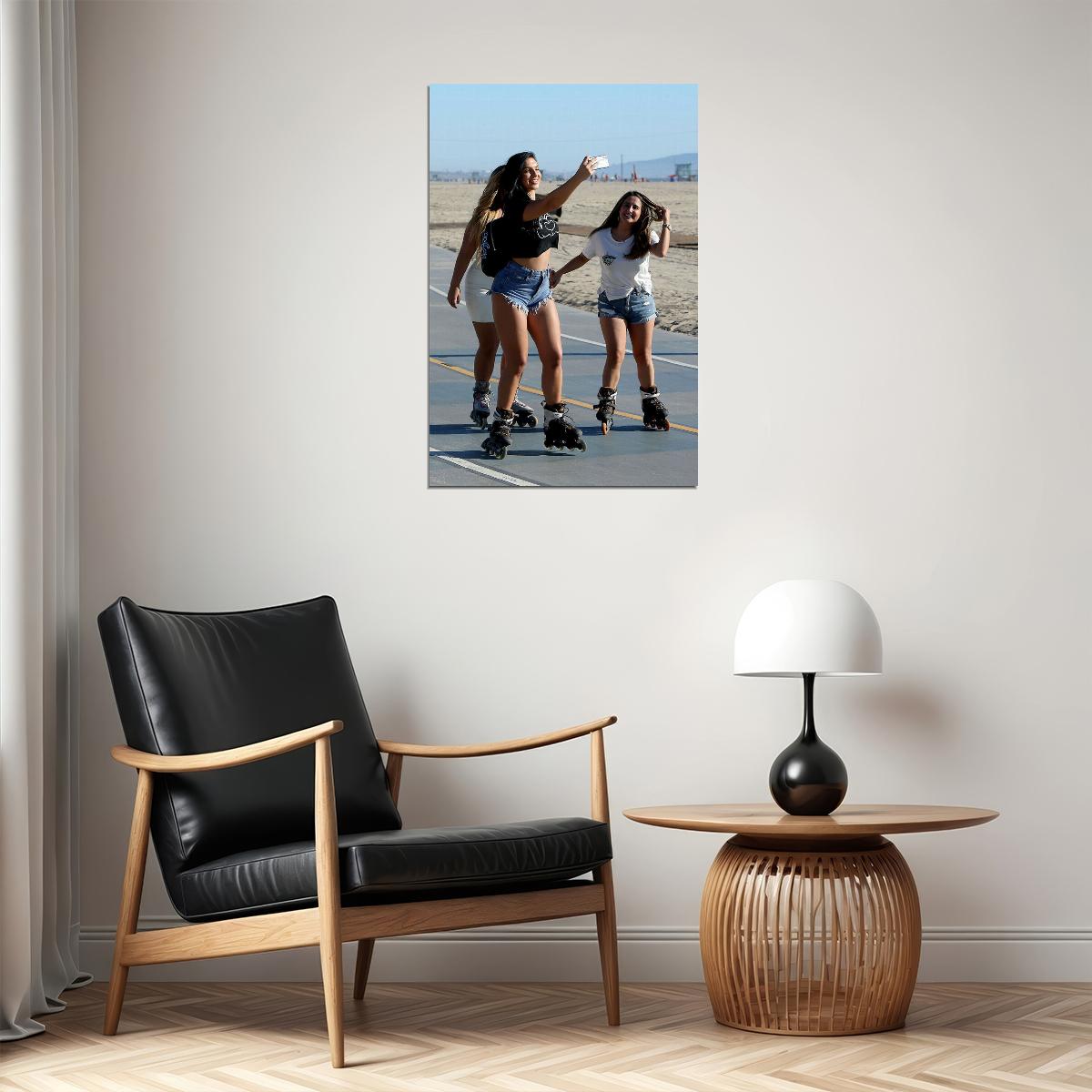 Rollerblade Bareass Sexy Females Poster Wall Art Print Home Wall Decor