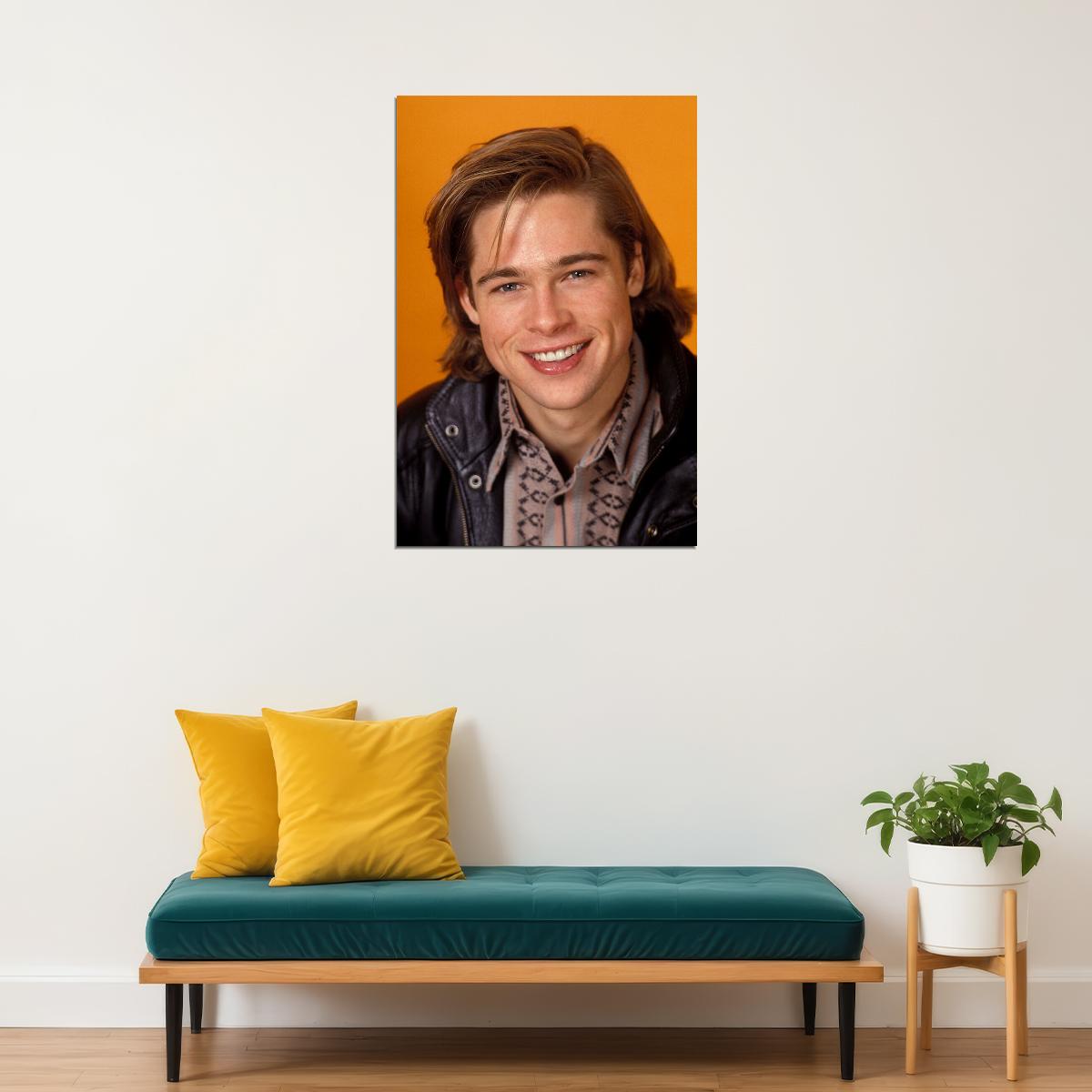Brad Pitt Cute Charisma Actor Poster Wall Art Print Home Wall Decor
