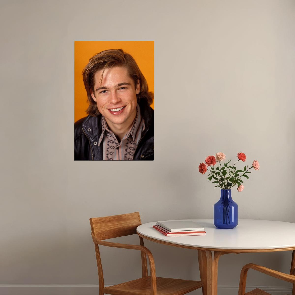 Brad Pitt Cute Charisma Actor Poster Wall Art Print Home Wall Decor