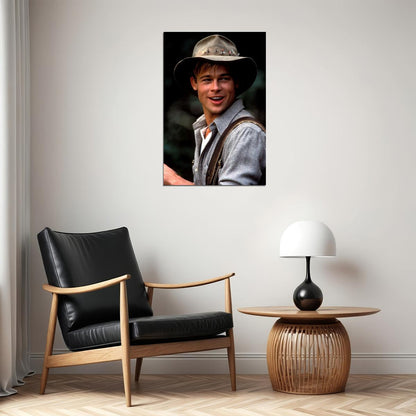 Brad Pitt Handsome Long Hair Poster Wall Art Print Home Wall Decor