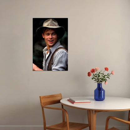 Brad Pitt Handsome Long Hair Poster Wall Art Print Home Wall Decor