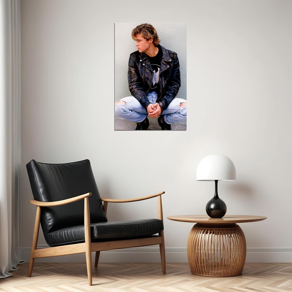 Brad Pitt Young Actor Handsome Poster Wall Art Print Home Wall Decor