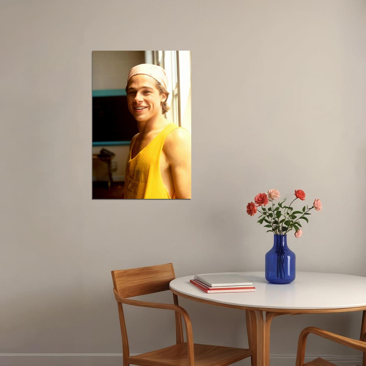 Brad Pitt Young Long Hair Poster Wall Art Print Home Wall Decor