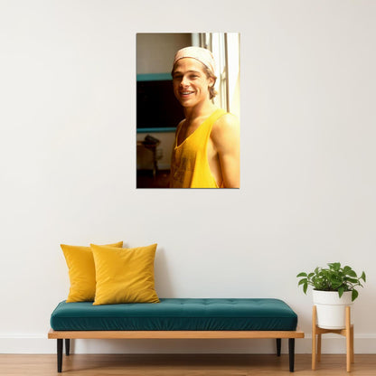 Brad Pitt Young Long Hair Poster Wall Art Print Home Wall Decor