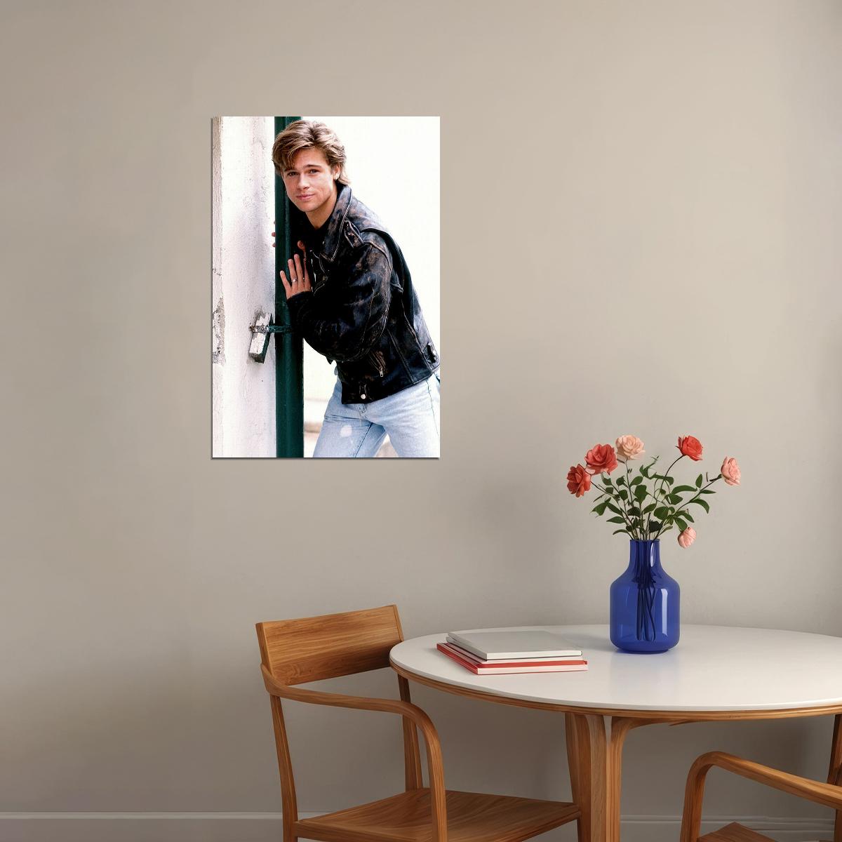 Brad Pitt Young Real Long Hair Poster Wall Art Print Home Wall Decor