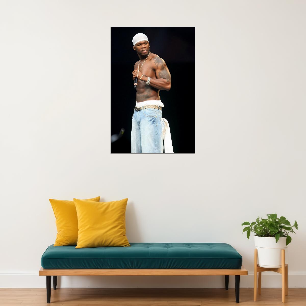 50 Cent Hip Hop Rapper Musician Muscle Poster Wall Art Print Home Wall Decor