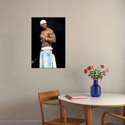 50 Cent Hip Hop Rapper Musician Muscle Poster Wall Art Print Home Wall Decor