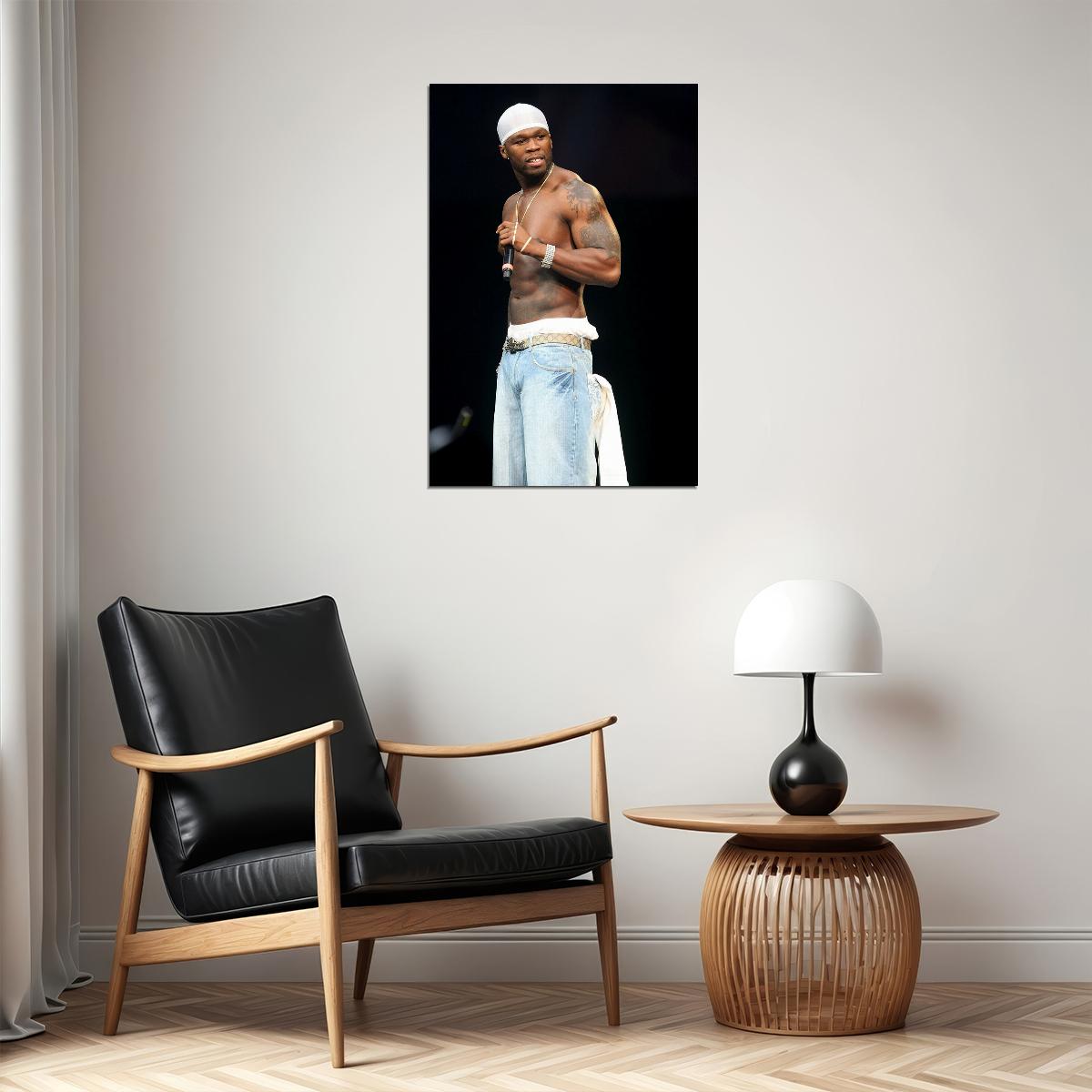 50 Cent Hip Hop Rapper Musician Muscle Poster Wall Art Print Home Wall Decor