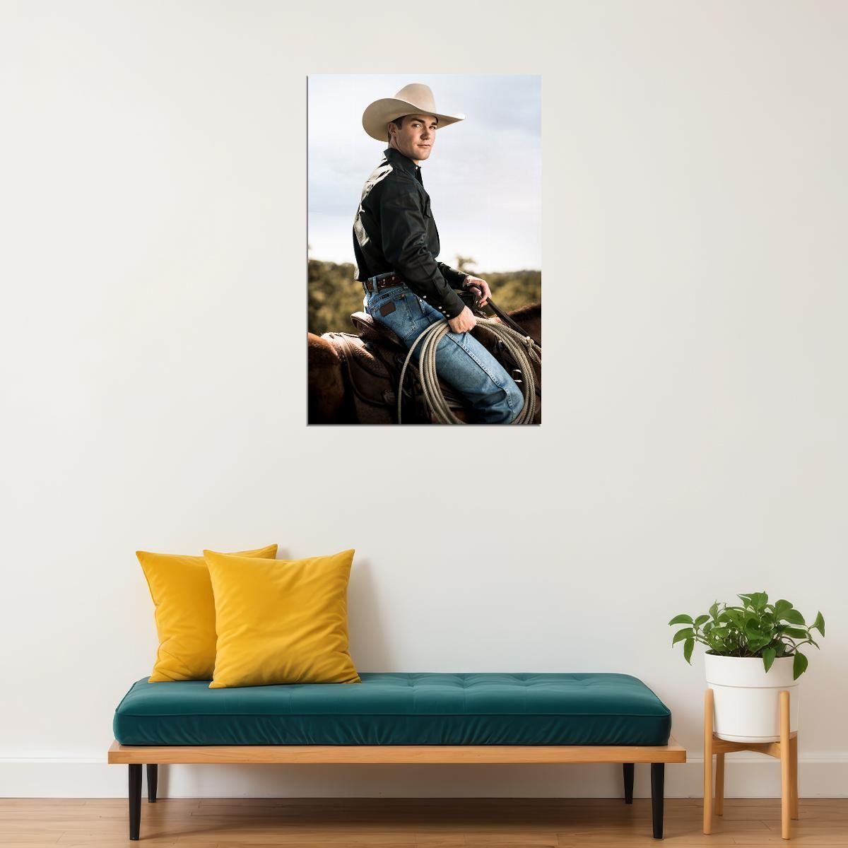 Cowboy With Horse Hot Male Model Poster Wall Art Print Home Wall Decor