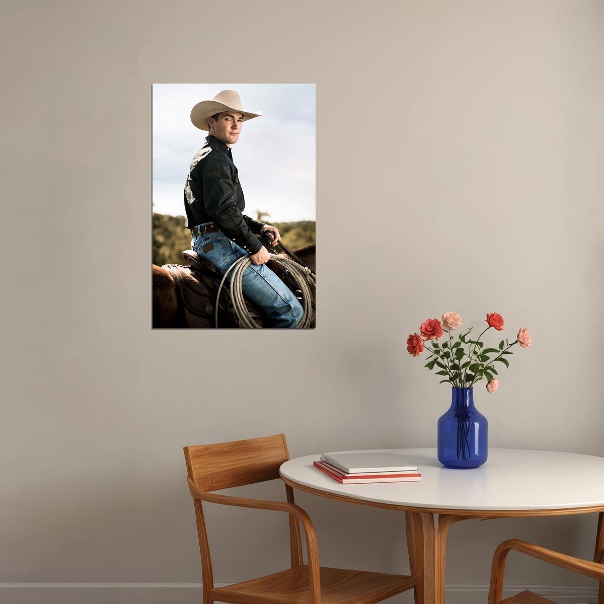 Cowboy With Horse Hot Male Model Poster Wall Art Print Home Wall Decor