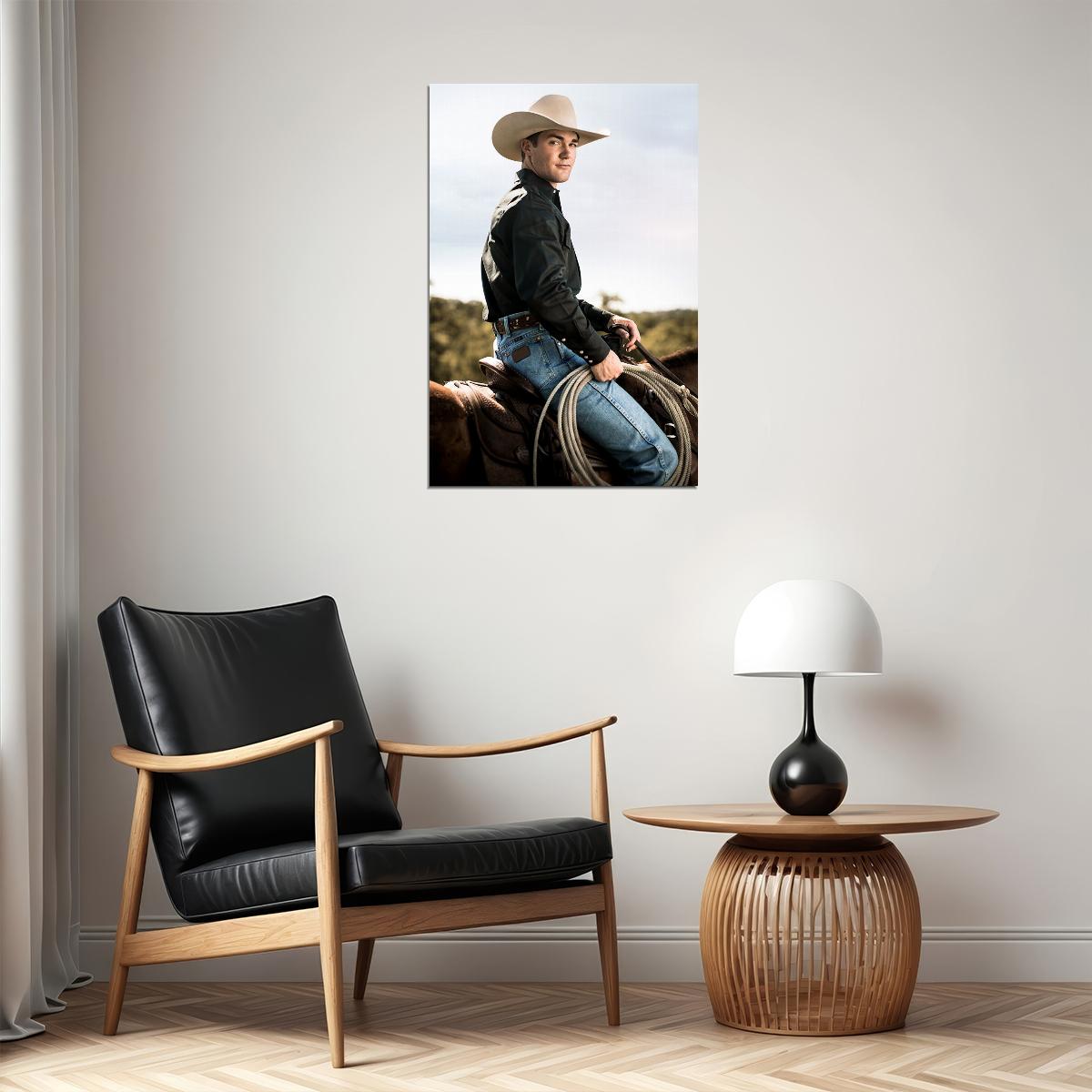 Cowboy With Horse Hot Male Model Poster Wall Art Print Home Wall Decor