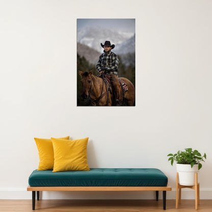 Cowboy With Horse Sexy Male Model Poster Wall Art Print Home Wall Decor