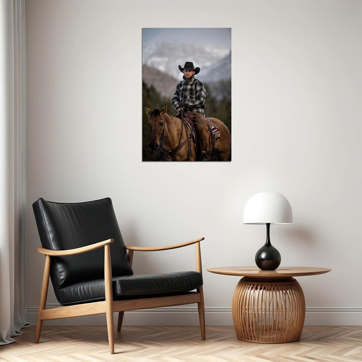 Cowboy With Horse Sexy Male Model Poster Wall Art Print Home Wall Decor
