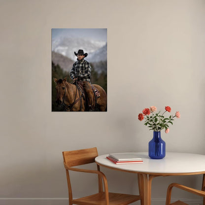 Cowboy With Horse Sexy Male Model Poster Wall Art Print Home Wall Decor