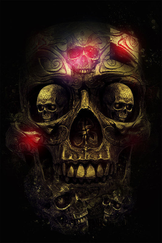 Skulls Wormhead Smooth Colorful Artwork Poster Wall Art Print Home Wall Decor