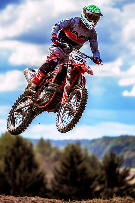 Motocross Flying Tigers Sports Poster Wall Art Print Home Wall Decor