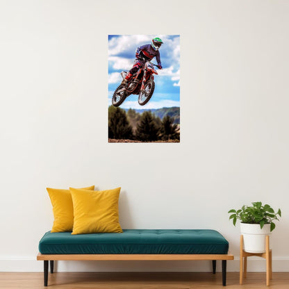 Motocross Flying Tigers Sports Poster Wall Art Print Home Wall Decor