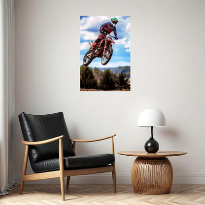 Motocross Flying Tigers Sports Poster Wall Art Print Home Wall Decor