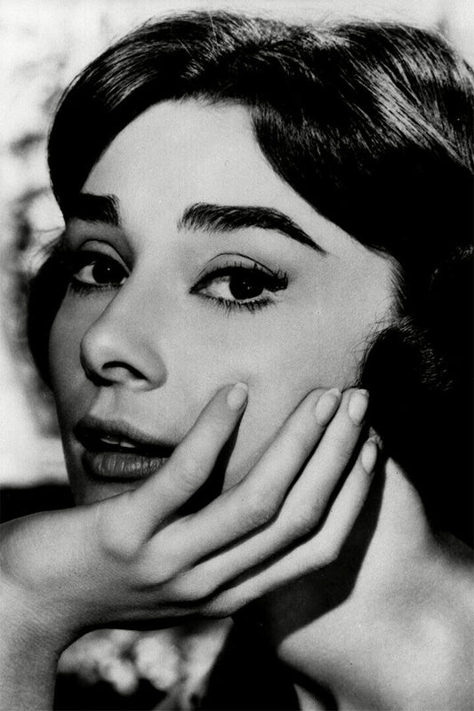 Audrey Hepburn Actress Hands Under Chin Poster Wall Art Print Home Wall Decor